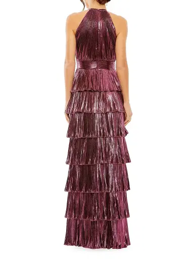 Mac Duggal Women's Halterneck Tiered Gown | Thumbnail 2