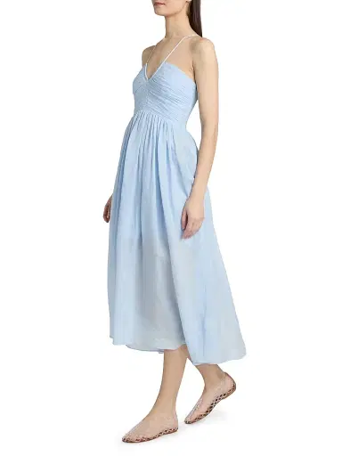 A.L.C. Women's Rumi Ruched Midi-Dress - Sky Blue - Size 14 | Thumbnail 4 A.L.C. Women's Rumi Ruched Midi-Dress - Sky Blue - Size 14 | Thumbnail 4