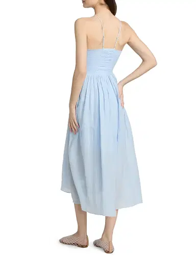 A.L.C. Women's Rumi Ruched Midi-Dress - Sky Blue - Size 14 | Thumbnail 5 A.L.C. Women's Rumi Ruched Midi-Dress - Sky Blue - Size 14 | Thumbnail 5