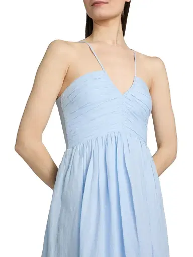 A.L.C. Women's Rumi Ruched Midi-Dress - Sky Blue - Size 14 | Thumbnail 6 A.L.C. Women's Rumi Ruched Midi-Dress - Sky Blue - Size 14 | Thumbnail 6