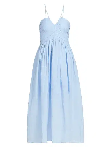 A.L.C. Women's Rumi Ruched Midi-Dress - Sky Blue - Size 14 | Thumbnail 1 A.L.C. Women's Rumi Ruched Midi-Dress - Sky Blue - Size 14 | Thumbnail 1
