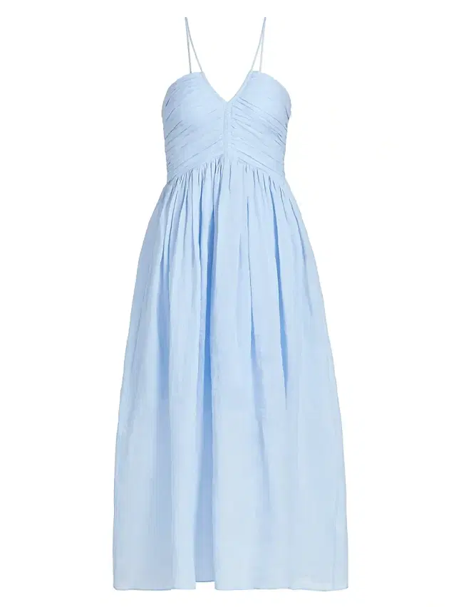 A.L.C. Women's Rumi Ruched Midi-Dress - Sky Blue