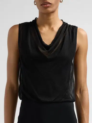 Simkhai Women's Cara Cowlneck Tank - Black - Size XL | Thumbnail 5 Simkhai Women's Cara Cowlneck Tank - Black - Size XL | Thumbnail 5