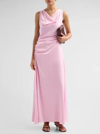 Simkhai Women's Elinne Ruched Satin Gown - Bubblegum - Size 12 | Thumbnail 2