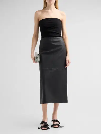 Simkhai Women's Raven Leather Pencil Skirt - Black - Size 10 | Thumbnail 2