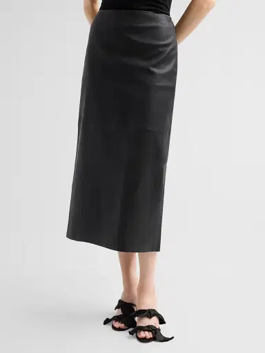 Simkhai Women's Raven Leather Pencil Skirt - Black - Size 10 | Thumbnail 4