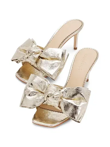 Cinq à Sept Women's Felicity 70MM Leather Slip-On Mules - Light Gold - Size 9 | Thumbnail 2 Cinq à Sept Women's Felicity 70MM Leather Slip-On Mules - Light Gold - Size 9 | Thumbnail 2