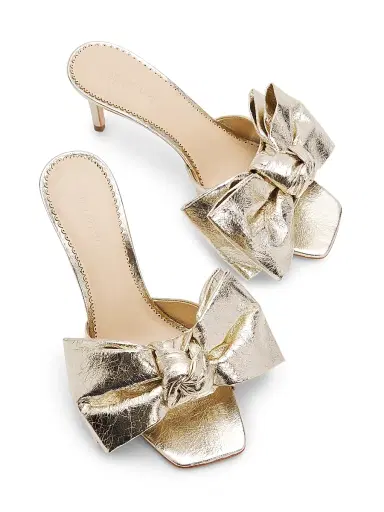 Cinq à Sept Women's Felicity 70MM Leather Slip-On Mules - Light Gold - Size 9 | Thumbnail 4 Cinq à Sept Women's Felicity 70MM Leather Slip-On Mules - Light Gold - Size 9 | Thumbnail 4