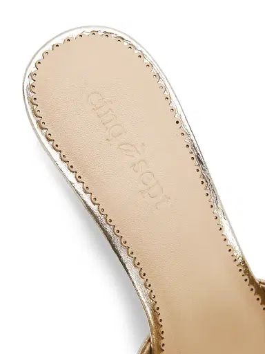 Cinq à Sept Women's Felicity 70MM Leather Slip-On Mules - Light Gold - Size 9 | Thumbnail 5 Cinq à Sept Women's Felicity 70MM Leather Slip-On Mules - Light Gold - Size 9 | Thumbnail 5