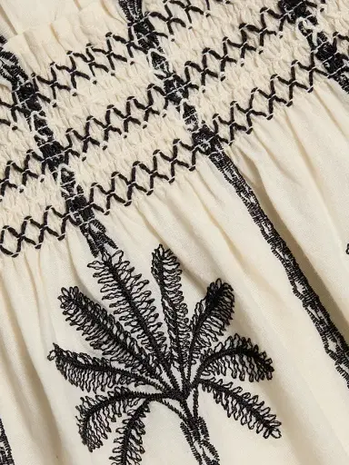 RAILS Women's Loulou Embroidered Tiered Cotton Maxi Dress - Embroidered Palms - Size XS | Thumbnail 7