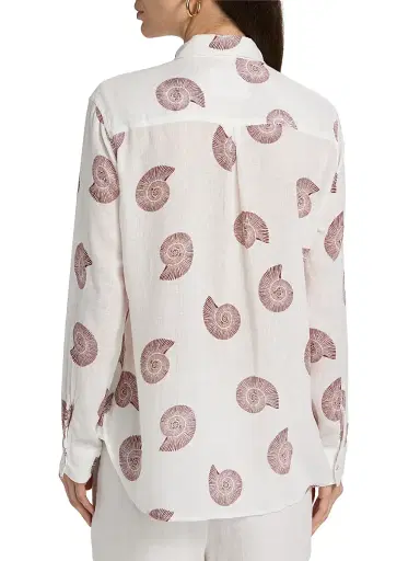 RAILS Women's Charli Seashell-Print Linen-Blend Shirt - Spiral Shells | Thumbnail 5