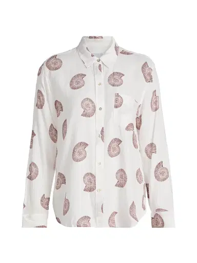 RAILS Women's Charli Seashell-Print Linen-Blend Shirt - Spiral Shells | Thumbnail 1