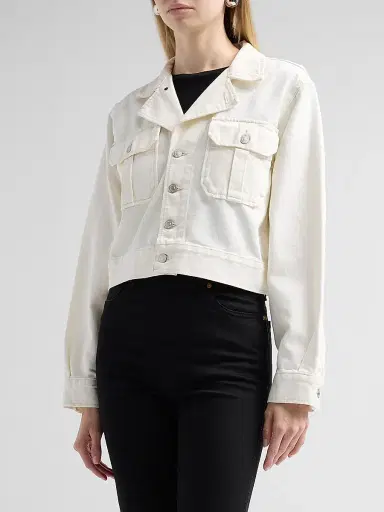 Re/done Women's The Journey Denim Jacket - Crema | Thumbnail 4 Re/done Women's The Journey Denim Jacket - Crema | Thumbnail 4