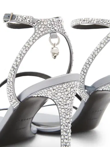 Alexander McQueen Women's Skull 90MM Embellished Strappy Sandals | Thumbnail 6 Alexander McQueen Women's Skull 90MM Embellished Strappy Sandals | Thumbnail 6
