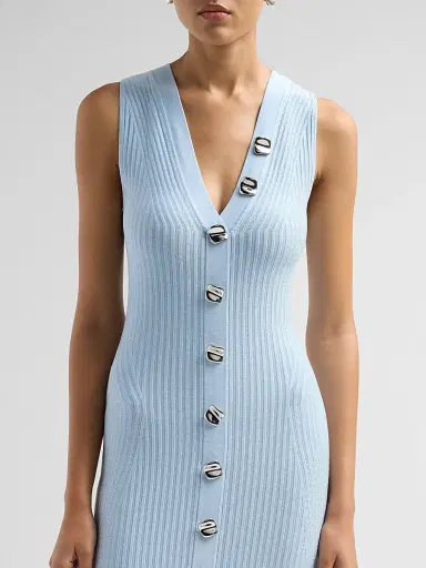 Adam Lippes Women's Eliza Rib-Knit Midi Dress | Thumbnail 5 Adam Lippes Women's Eliza Rib-Knit Midi Dress | Thumbnail 5