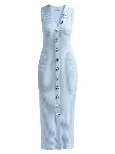 Adam Lippes Women's Eliza Rib-Knit Midi Dress | Thumbnail 1 Adam Lippes Women's Eliza Rib-Knit Midi Dress | Thumbnail 1