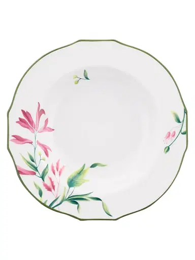 Ginori 1735 Florenza Porcelain Soup Plate - Pink White | Thumbnail 1