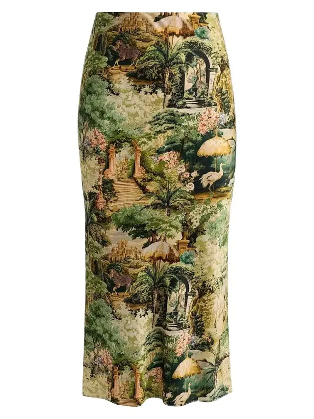 ALICE + OLIVIA Women's Maeve Tapestry Slip Skirt - Terrain
