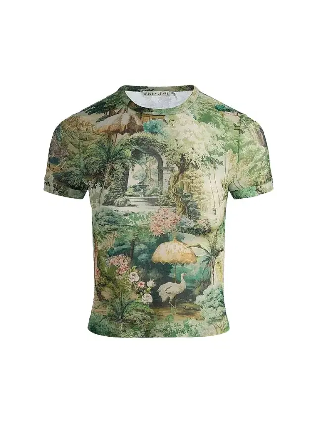 Women's Tess Terrain-Print T-Shirt - Terrain