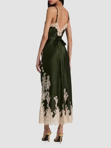 Alice + Olivia Women's Julietta Cutaway Lace-Trim Midi Slipdress - Dark Fern Biscotti - Size 14 | Thumbnail 5 Alice + Olivia Women's Julietta Cutaway Lace-Trim Midi Slipdress - Dark Fern Biscotti - Size 14 | Thumbnail 5