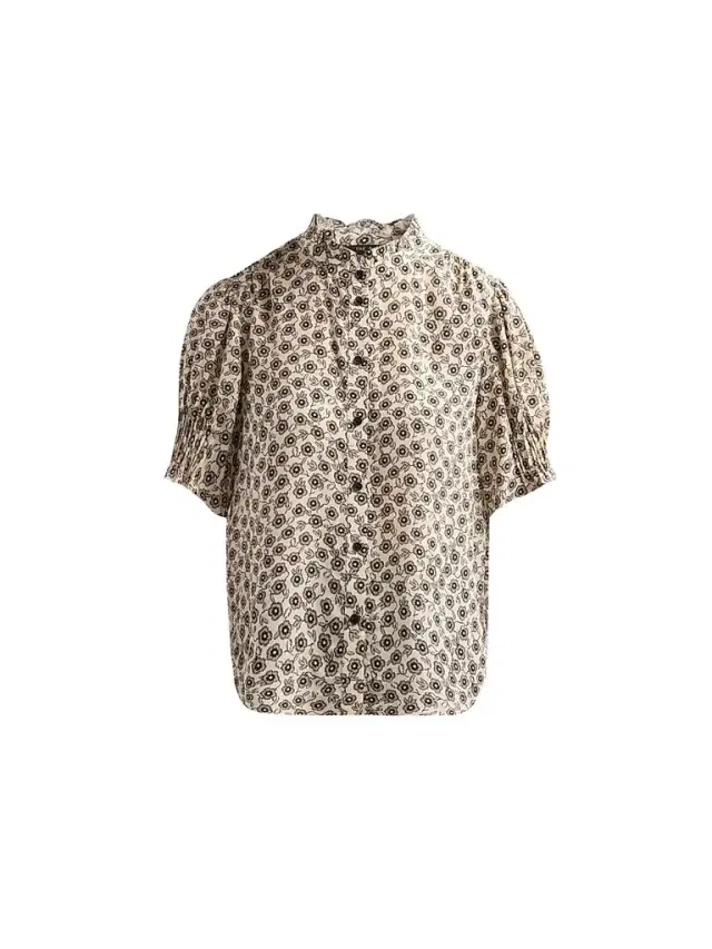 Women's Dakota Floral Silk-Blend Blouse - Cream Floral