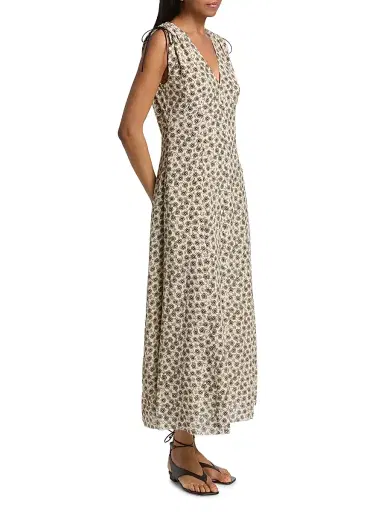 rag & bone Women's Emmet Floral Midi-Dress - Cream Floral - Size 12 | Thumbnail 4