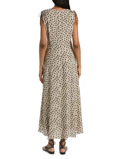 rag & bone Women's Emmet Floral Midi-Dress - Cream Floral - Size 12 | Thumbnail 5