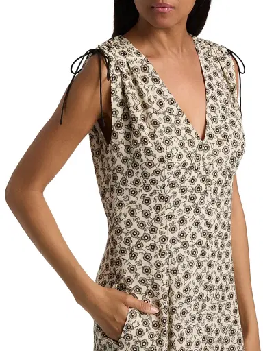 rag & bone Women's Emmet Floral Midi-Dress - Cream Floral - Size 12 | Thumbnail 6