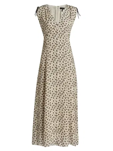 rag & bone Women's Emmet Floral Midi-Dress - Cream Floral - Size 12 | Thumbnail 1