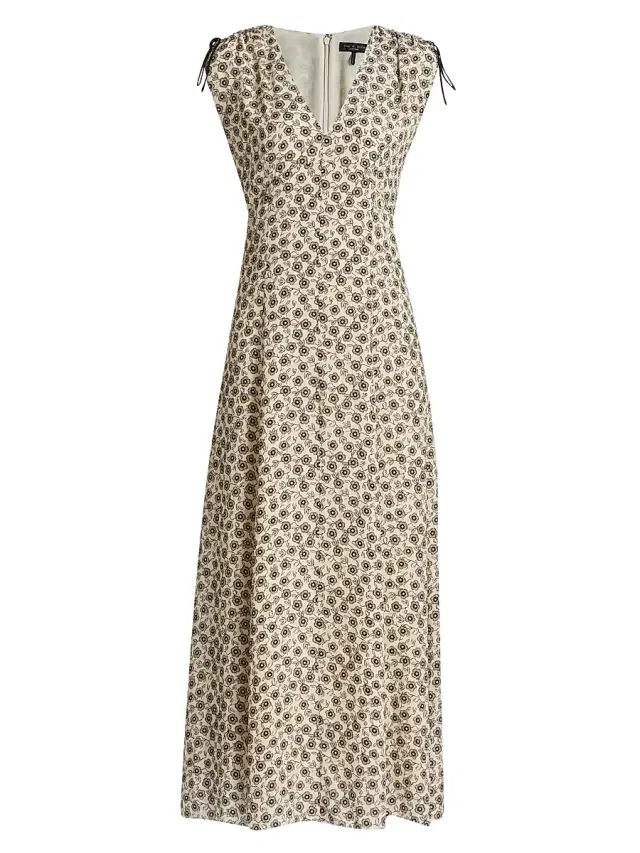 Women's Emmet Floral Midi-Dress - Cream Floral