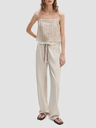 rag & bone Women's rb Miramar Drawstring Terry Wide-Leg Track Jeans - Ecru - Size XL | Thumbnail 2 rag & bone Women's rb Miramar Drawstring Terry Wide-Leg Track Jeans - Ecru - Size XL | Thumbnail 2