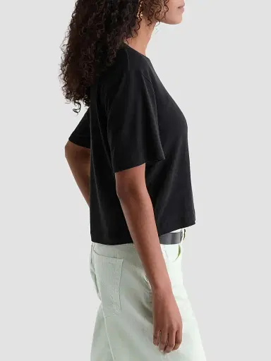AG Jeans Women's Charli Crewneck T-Shirt - Super Black | Thumbnail 4