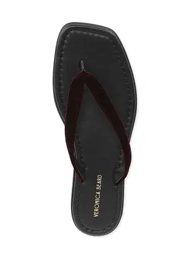 Veronica Beard Women's Clea Velvet Thong Sandals - Burgundy - Size 12 | Thumbnail 4 Veronica Beard Women's Clea Velvet Thong Sandals - Burgundy - Size 12 | Thumbnail 4