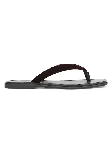 Veronica Beard Women's Clea Velvet Thong Sandals - Burgundy - Size 12 | Thumbnail 1 Veronica Beard Women's Clea Velvet Thong Sandals - Burgundy - Size 12 | Thumbnail 1