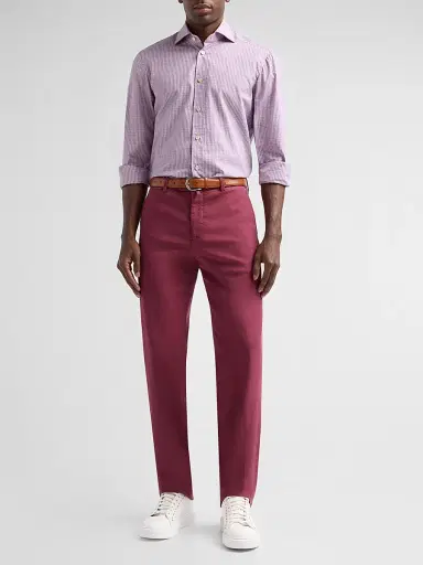 Kiton Men's Stretch Tapered Leg Flat-Front Trousers | Thumbnail 2