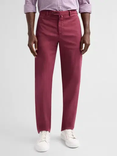 Kiton Men's Stretch Tapered Leg Flat-Front Trousers | Thumbnail 4