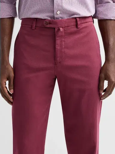 Kiton Men's Stretch Tapered Leg Flat-Front Trousers | Thumbnail 5