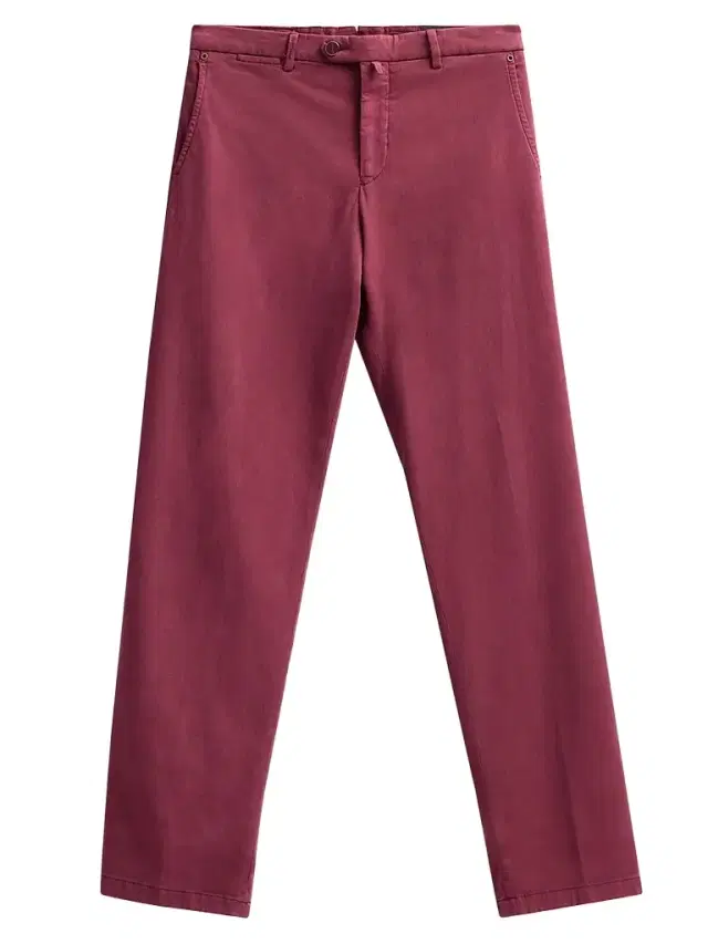Kiton Men's Stretch Tapered Leg Flat-Front Trousers - Plum