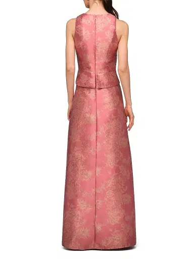 Kay Unger Women's Rhianna Metallic Jacquard A-Line Gown | Thumbnail 5 Kay Unger Women's Rhianna Metallic Jacquard A-Line Gown | Thumbnail 5
