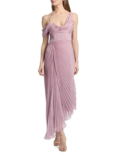 AMUR Women's Joelle Pleated Draped Gown - Violet Isla | Thumbnail 2 AMUR Women's Joelle Pleated Draped Gown - Violet Isla | Thumbnail 2