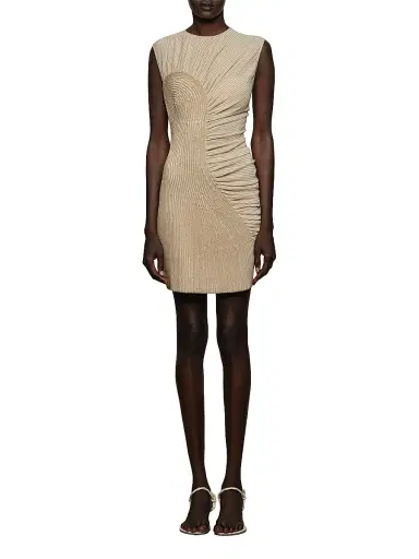 Et Ochs Women's Aisling Striped Cotton Combo Minidress - Sand - Size Large | Thumbnail 2