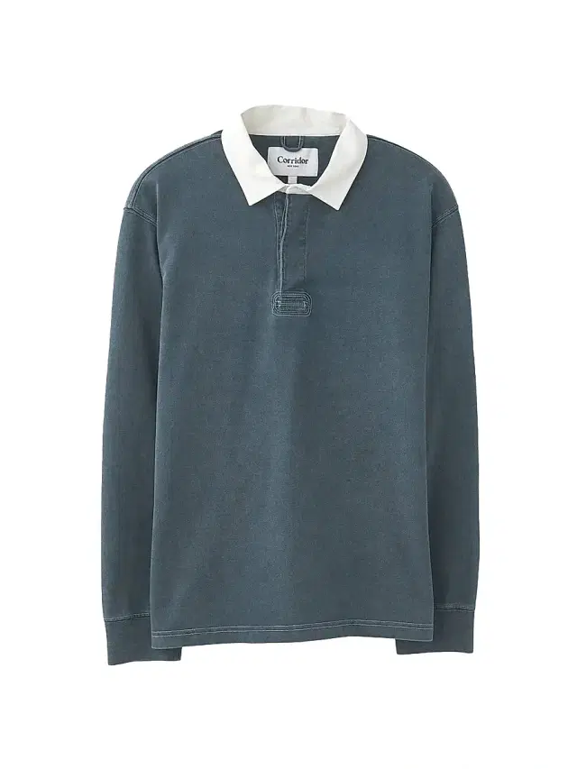 Men's Rugby Long-Sleeve Polo Shirt - Navy