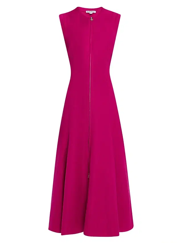 ARGENT Women's Cornelia Twill Midi-Dress - Fuchsia