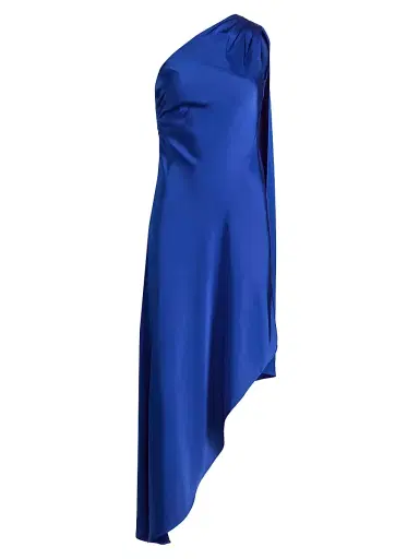 Lapointe Women's Satin One-Shoulder Midi-Dress - Royal Blue - Size 14 | Thumbnail 1