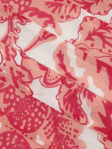 Ro's Garden Women's Camillie Floral Cotton Midi-Dress - Coral Arata - Size XL | Thumbnail 7 Ro's Garden Women's Camillie Floral Cotton Midi-Dress - Coral Arata - Size XL | Thumbnail 7