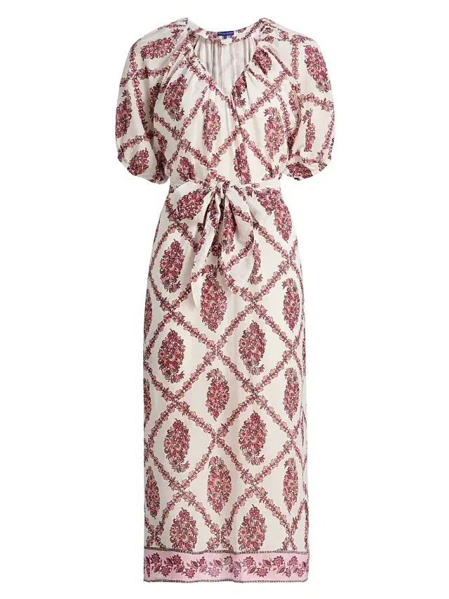 Ro's Garden Women's France Floral Cotton Maxi Dress - Pink Dilshan