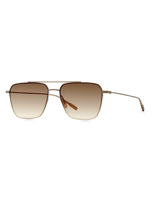 Barton Perreira Women's 55MM Aviator Gradient Sunglasses - Gold Brown Gradient