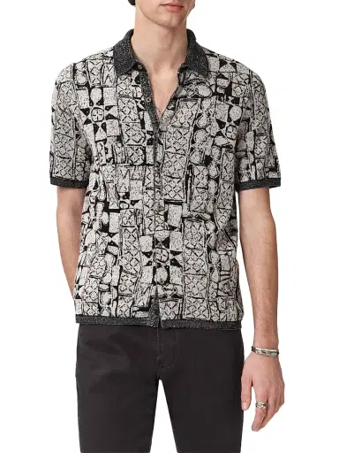 JOHN VARVATOS Men's Ferrin Cotton Jacquard Shirt | Thumbnail 3 JOHN VARVATOS Men's Ferrin Cotton Jacquard Shirt | Thumbnail 3
