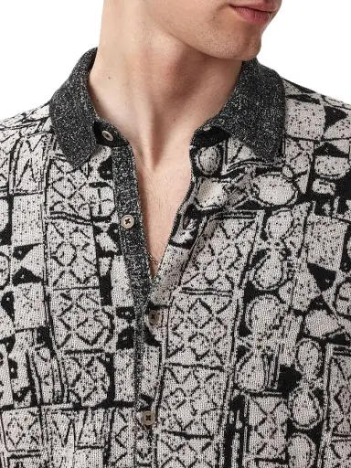 JOHN VARVATOS Men's Ferrin Cotton Jacquard Shirt | Thumbnail 6 JOHN VARVATOS Men's Ferrin Cotton Jacquard Shirt | Thumbnail 6
