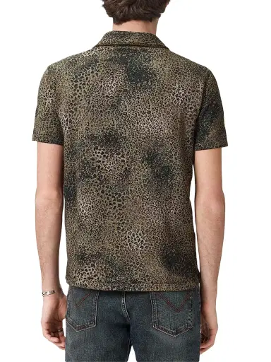 JOHN VARVATOS Men's Perkins Animal-Print Jacquard Polo Shirt | Thumbnail 4 JOHN VARVATOS Men's Perkins Animal-Print Jacquard Polo Shirt | Thumbnail 4